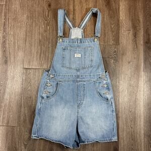 Levi Strauss Two Horse Brand Denim Short Overalls Women’s Small Shortall Classic